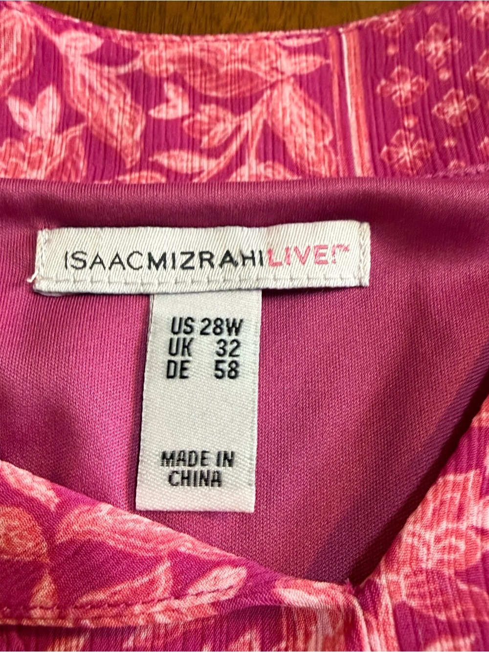 Isaac Mizrahi Live Boho Floral Babydoll Tunic Blouse Magenta Pink Plus Size 28W - Picture 6 of 9